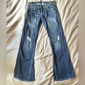 Silver Jeans Sam Custom Bootcut Dark Wash Blue Jeans size s/m W25 L30 Stretch